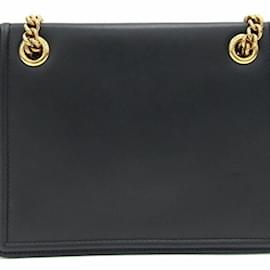 Dolce & Gabbana-Dolce & Gabbana Black Leather Shoulder Bag-Black