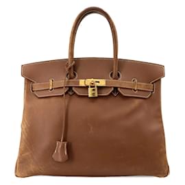 Hermès-Hermes Birkin 35 Handbag-Brown
