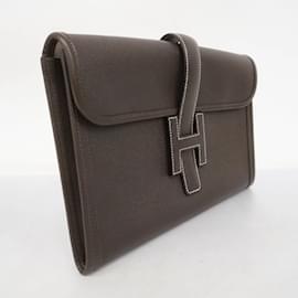 Hermès-Hermes Clutch Bag Jige PM Courchevel Ebene-Damier ebene