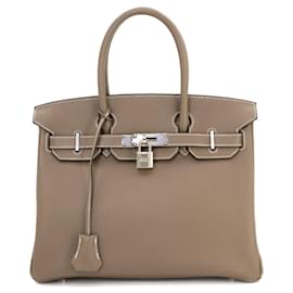Hermès-Hermes Birkin 30 Handbag in Etoupe Gray-Taupe