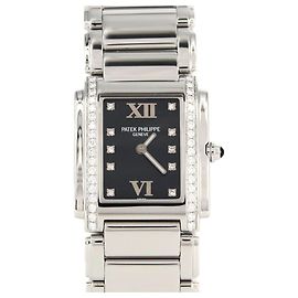 Reloj de cuarzo Patek Philippe Twenty-4 D・10P 4910 10A-001 SS Negro