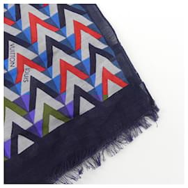 Louis Vuitton-Louis Vuitton Navy and Red Stole-Red,Navy blue
