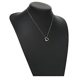 Autre Marque-TIFFANY&Co. Open Heart Necklace metal Silver Auth am7655-Silvery