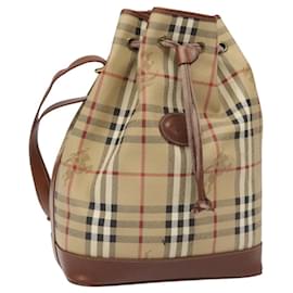 Autre Marque-Burberrys Nova Check Shoulder Bag PVC Beige Auth 113601-Beige