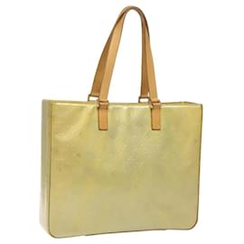 Louis Vuitton-LOUIS VUITTON Monogram Vernis Columbus Tote Bag Gris M91028 LV Auth 113074-Grey