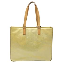 Louis Vuitton-LOUIS VUITTON Monogram Vernis Columbus Tote Bag Gris M91028 LV Auth 113074-Grey
