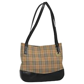 Autre Marque-Burberrys Nova Check Shoulder Bag Canvas Beige Auth bs22440-Beige