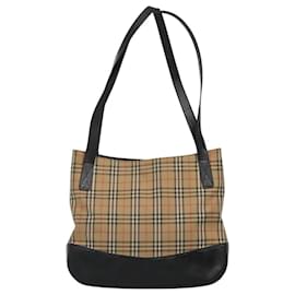 Autre Marque-Burberrys Nova Check Shoulder Bag Canvas Beige Auth bs22440-Beige