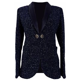 Chanel New Stunning Black Tweed Jacket Other