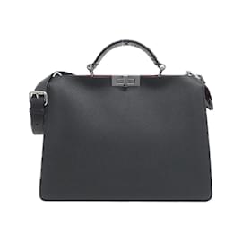 Fendi-Sac à main Fendi Peekaboo I See You Medium-Noir,Rouge