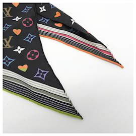 Louis Vuitton-Louis Vuitton Carre Monogram Game On Scarf-Black