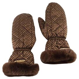 Louis Vuitton Luvas de pele marrom Marrom