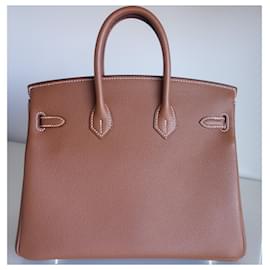 Hermès-Hermes Birkin 25 Togo gold bag-Beige