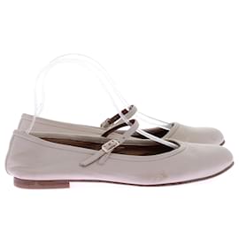 Autre Marque-NON SIGNE / UNSIGNED Flats T.EU 39 Leather-Cream