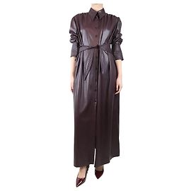 Nanushka Robe en simili cuir aubergine - taille S Violet