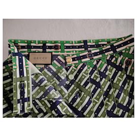Gucci-GUCCI SILK PRINTED SKIRT.-Black
