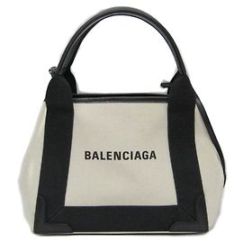 Balenciaga Navy Cabas XS Handbag Black Cream