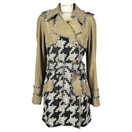 Chanel-9K$ Rarest Vogue Cover Tweed Trench Coat-Beige