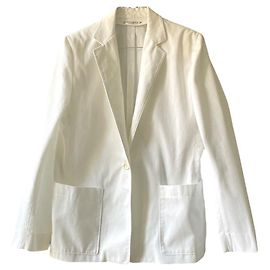 Blazer largo 70/80s Guy Laroche 38/40 de pana mezclada de algodón blanco Blanco