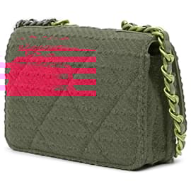 Chanel-Chanel Pink Tweed 19 Wallet On Chain-Pink,Other