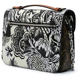 Louis Vuitton-Louis Vuitton White Epi Monogram Floral Pochette Metis-White