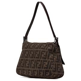 Fendi-Fendi Mamma Baguette en laine marron-Marron,Marron foncé
