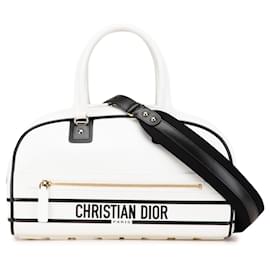 Dior-Dior White Medium Leather Dior Vibe Bowling Bag-White