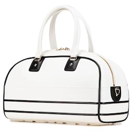Dior-Dior White Medium Leather Dior Vibe Bowling Bag-White