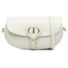 Dior-Dior White Leather East West Bobby Crossbody-White