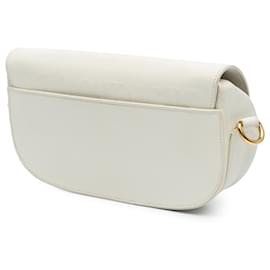 Dior-Dior White Leather East West Bobby Crossbody-White
