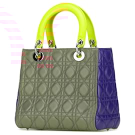 Dior-Dior Pink Medium Tricolor Lambskin Cannage Lady Dior-Pink