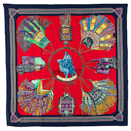 Hermès-Hermès Red Cuirs Du Desert Silk Scarf-Other