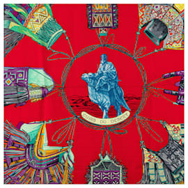 Hermès-Hermès Red Cuirs Du Desert Silk Scarf-Other