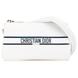 Dior-Dior White Leather Vibe Shoulder Bag-White