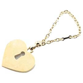 Chanel-Chanel Gold Gold Plated Rhinestone CC Heart Charm-Golden