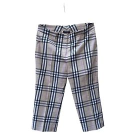 Calça curta anos 90 42 Burberry xadrez rosa Preto Rosa Bege Fora de branco