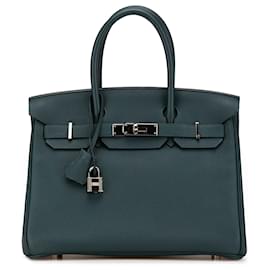 Hermès-Hermès Green Togo Birkin Retourne 30-Green,Dark green