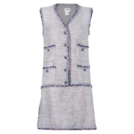 Chanel-8K$ New Runway Tweed Dress-Grey