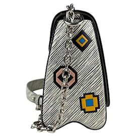 Louis Vuitton-Louis Vuitton Epi Denim Twist MM Shoulder Bag-Black,White,Multiple colors