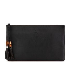 Borsa Clutch Gucci Bamboo Nero