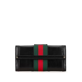 Gucci-Carteira longa com studs Gucci Sherry Line-Preto,Multicor