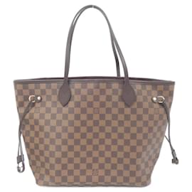Louis Vuitton-Bolsa Louis Vuitton Damier Neverfull MM-Rosa,Damier ebene