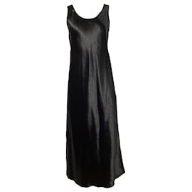 Max Mara-Max Mara Leisure Talete Satin Slip Maxi Dress in Black Acetate-Black