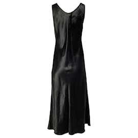 Max Mara-Max Mara Leisure Talete Satin Slip Maxi Dress in Black Acetate-Black
