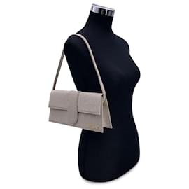 Jacquemus-Beige Linen Le Long Bambino Structured Shoulder Bag-Beige