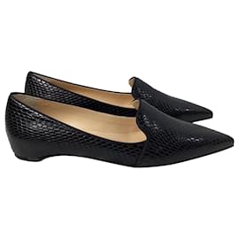 Christian Louboutin-Mocassins Kashasha en cuir noir effet lézard de Christian Louboutin-Noir