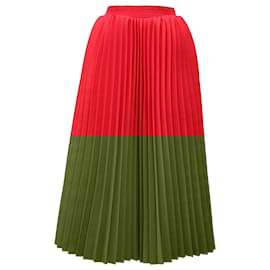 Balenciaga- Balenciaga Pleated Midi Skirt in Red Polyester-Red