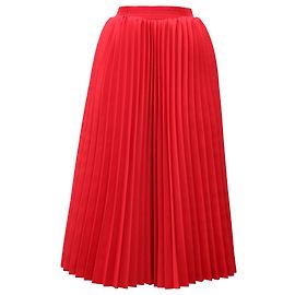 Jupe midi plissée Balenciaga en polyester rouge Rouge