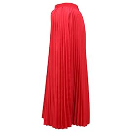 Balenciaga- Balenciaga Pleated Midi Skirt in Red Polyester-Red