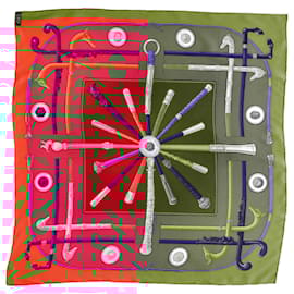 Hermès-Hermès Foulard Carré Cannes et Pommeaux Scarf in Multicolor Silk-Multiple colors